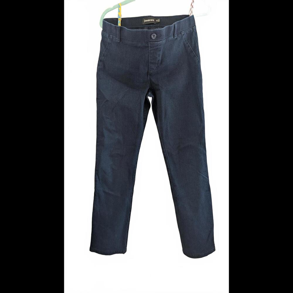 Stylish Betabrand Women's Straight Leg Jeans - Dark Wash
